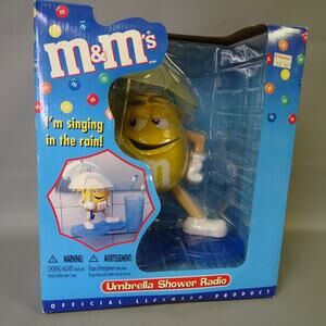 M&M's Yellow Character Umbrella Shower Radio – Licensed Retro Novelty – Works!